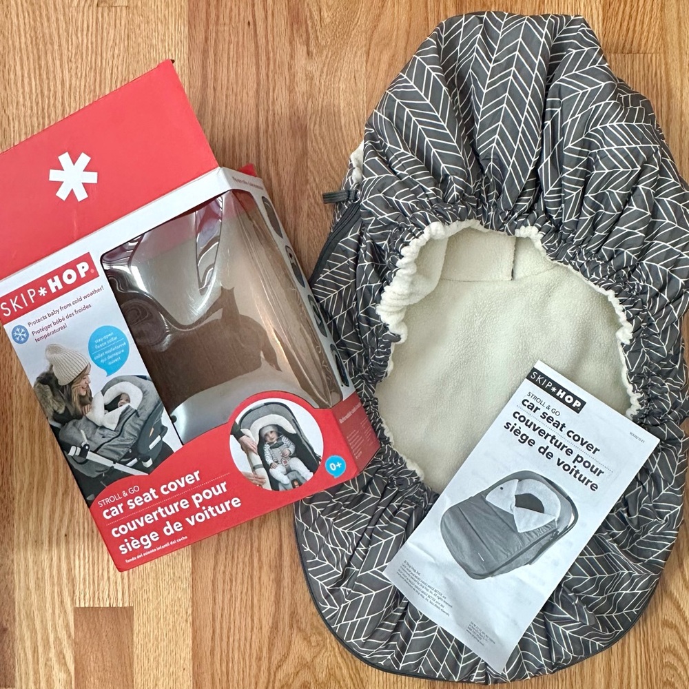 Skip Hop Stroll & Go Car Seat Cover – Heather Gray, Warm Fleece Lined
